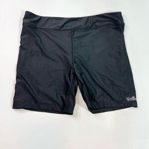 NWT UV Skinz Swim Shorts Womens 3XL Black UPF 50+ Sunwear Pocket Stretch Silky